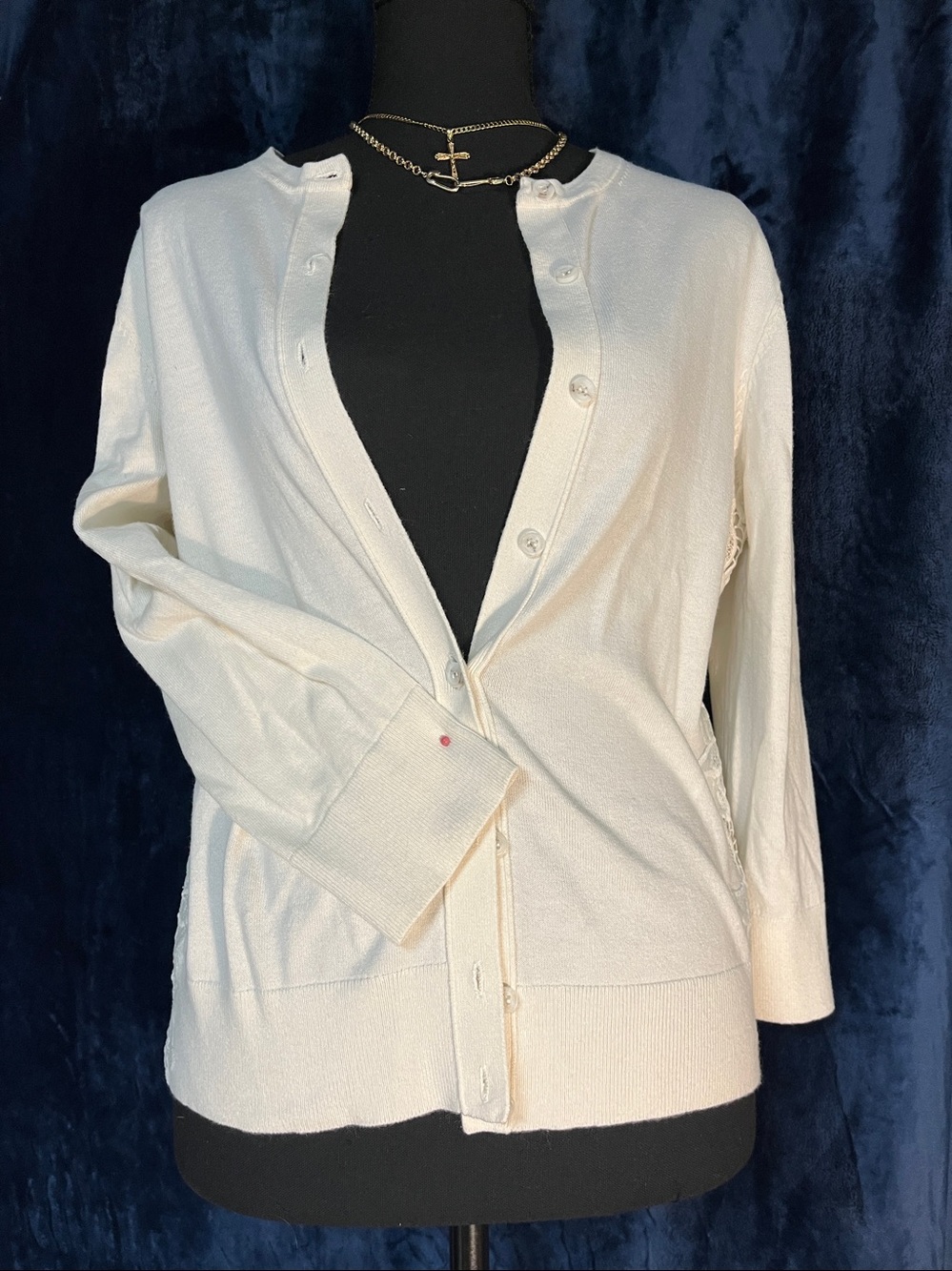 Ann Taylor Cream Button-Up Women's Cardigan